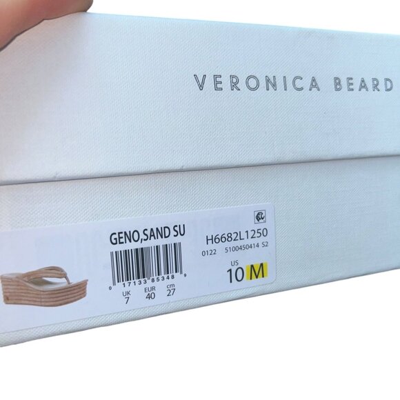 veronica beard cream wedge platform thong sandal shoes 10 - Picture 2 of 9